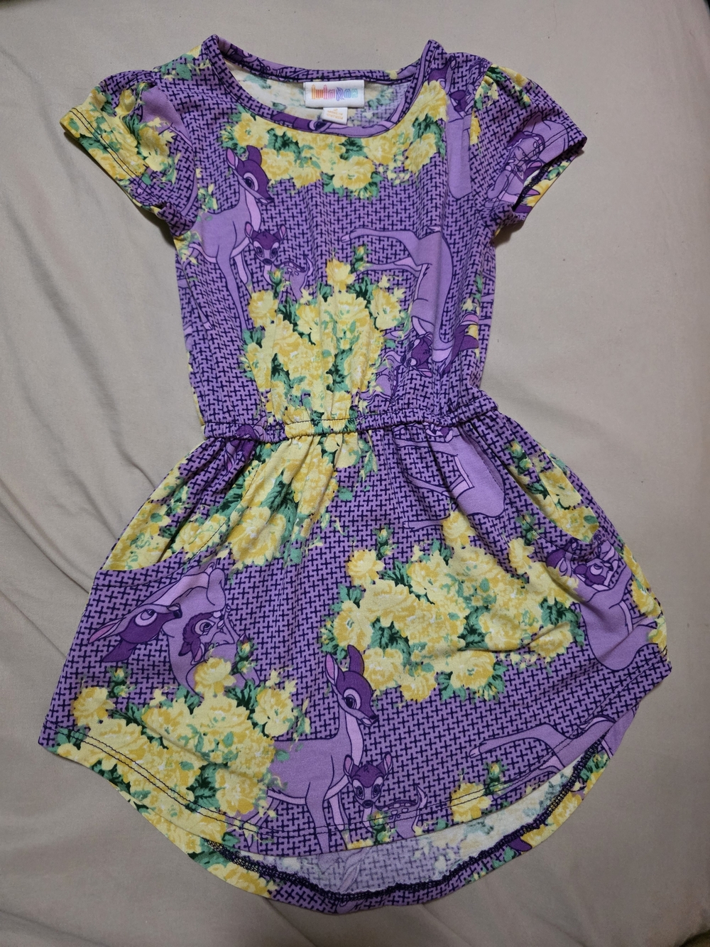 Girls' Purple Floral Bambi Print Dress